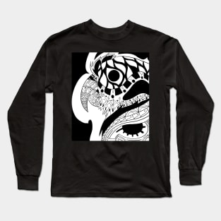 black parrot loro bird ecopop arts Long Sleeve T-Shirt